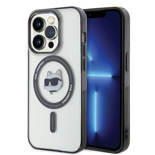 Karl Lagerfeld KLHMP15LHCHNOTK Apple iPhone 15 Pro hardcase IML Choupette`s Head MagSafe transparent