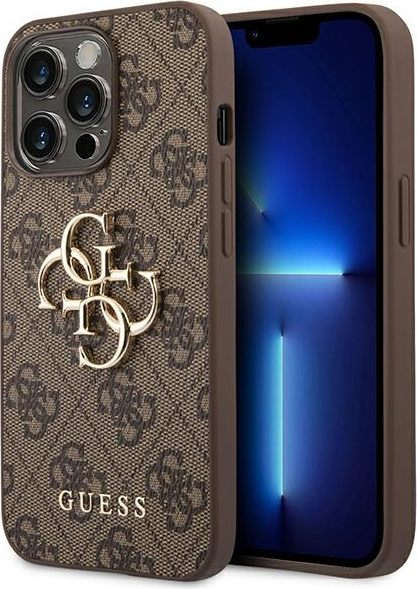 Guess GUHCP14X4GMGBR Apple iPhone 14 Pro Max brown hardcase 4G Big Metal Logo