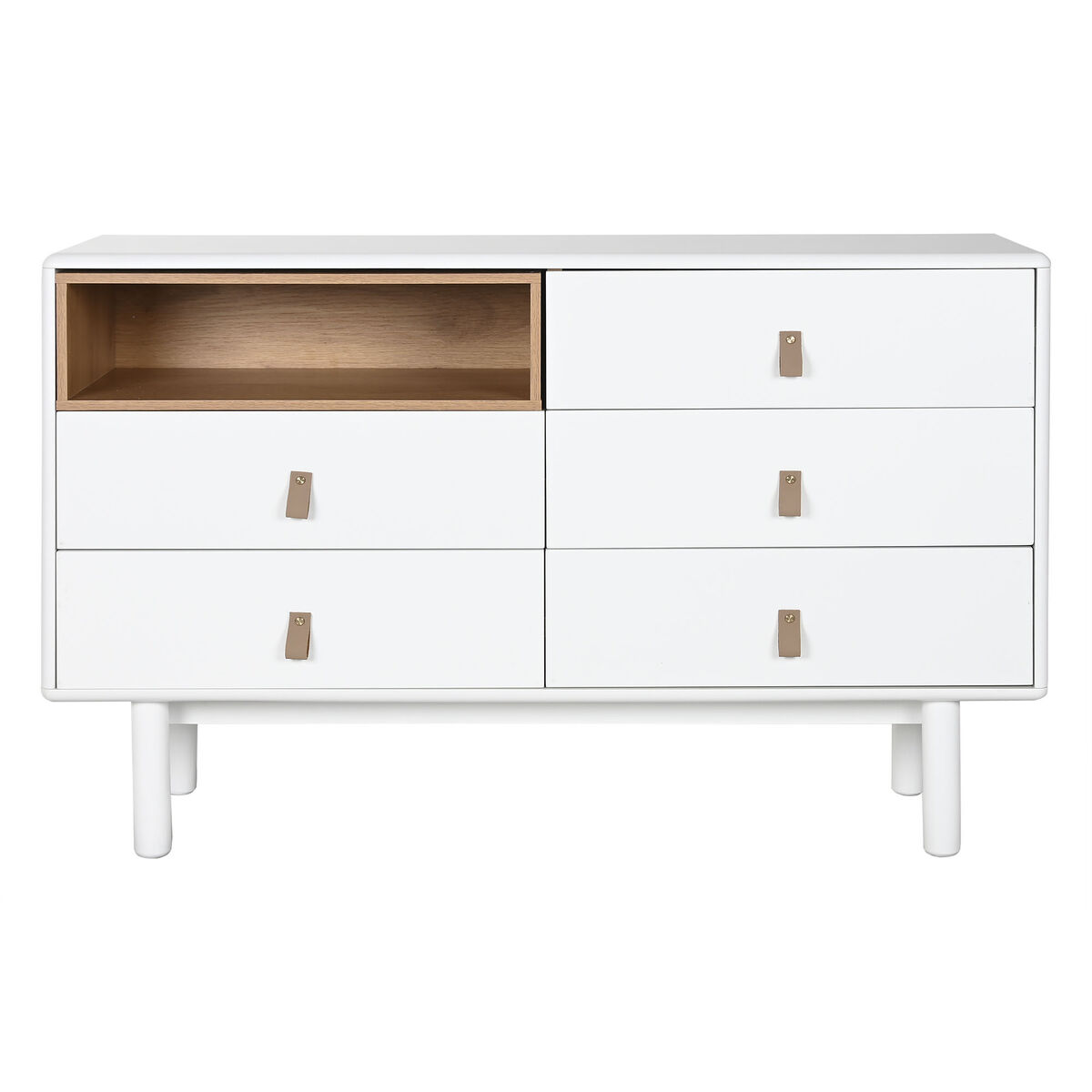 Chest of drawers Home ESPRIT White Natural polypropylene MDF Wood 120 x 40 x 75 cm