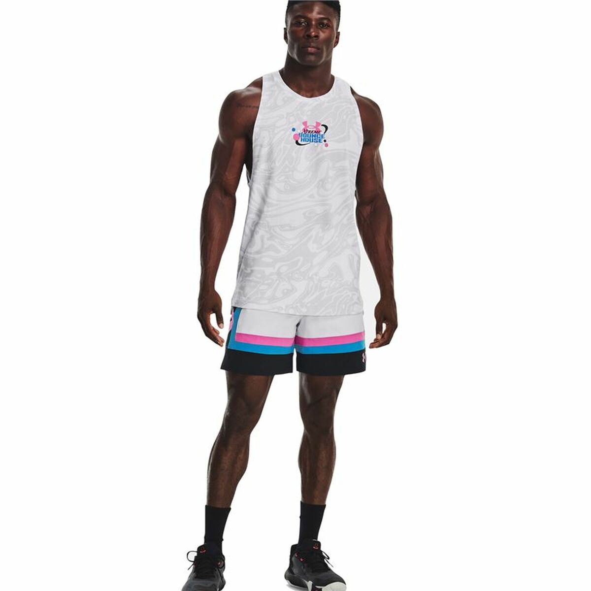 Men's Basketball Shorts Under Armour Baselin White Men's Basketball Shorts Under Armour Baselin White
