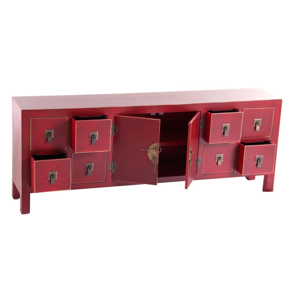 TV furniture ORIENTE 130 x 24 x 50,5 cm Red Wood