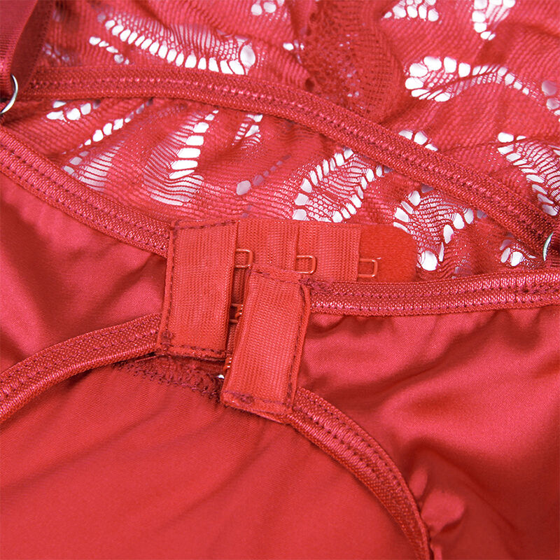 SUBBLIME - SATIN BABYDOLL WITH LACE RED S/M SUBBLIME - SATIN BABYDOLL WITH LACE RED S/M