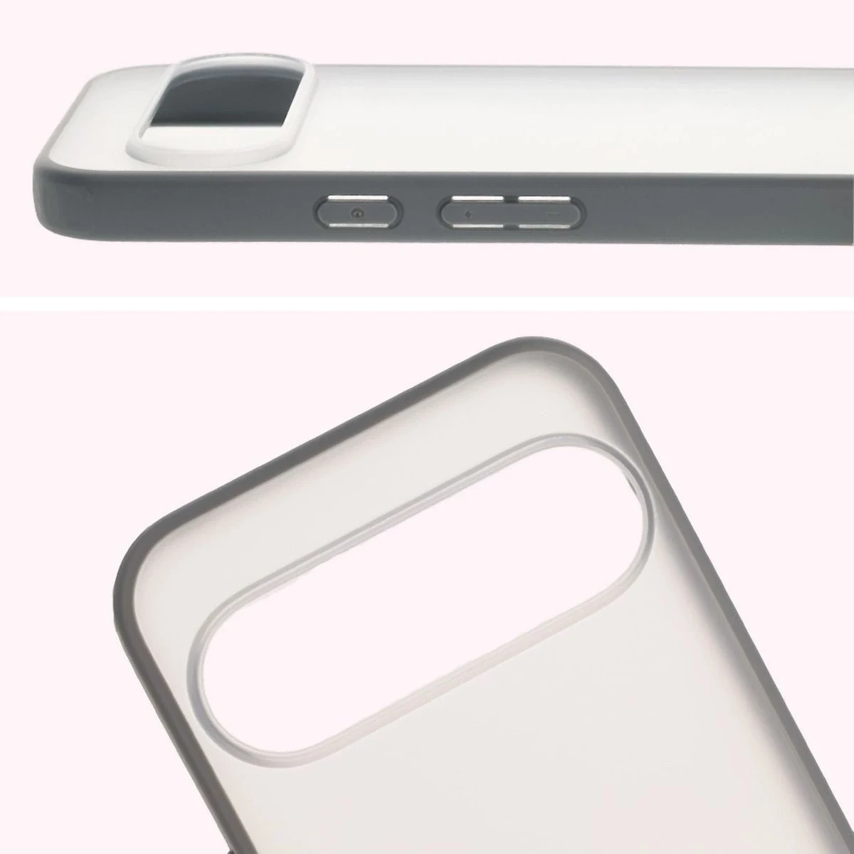 Etui Bizon Case Angelo do Google Pixel 10 Pro XL półprzezroczyste z szarą ramką