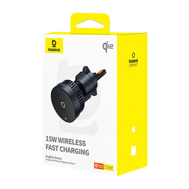 Baseus MagPro grille car holder with 15W inductive charger (black)