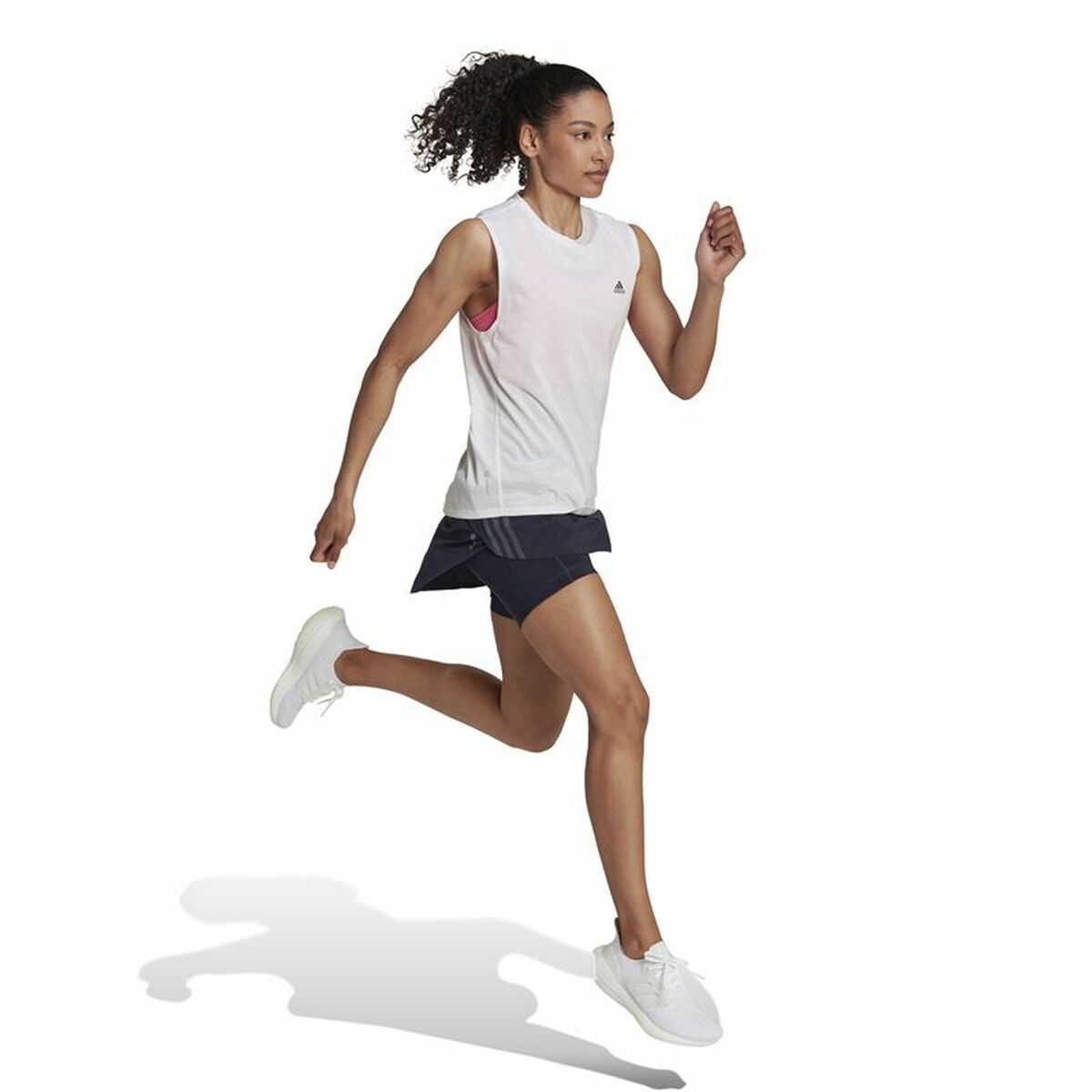 Women's Sleeveless T-shirt Adidas Muscle Run Icons White
