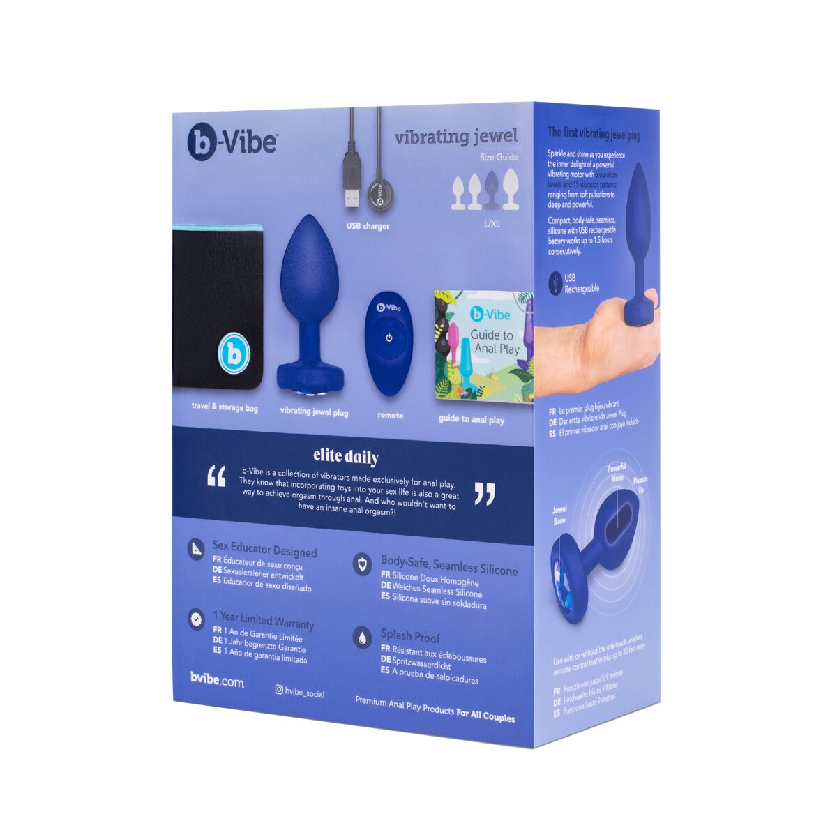 Vibrator B-Vibe Vibrating Jewel Navy Blue L/XL Vibrator B-Vibe Vibrating Jewel Navy Blue L/XL
