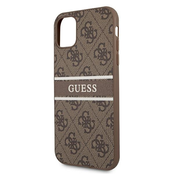 Guess GUHCN614GDBR Apple iPhone 11 brown hardcase 4G Stripe