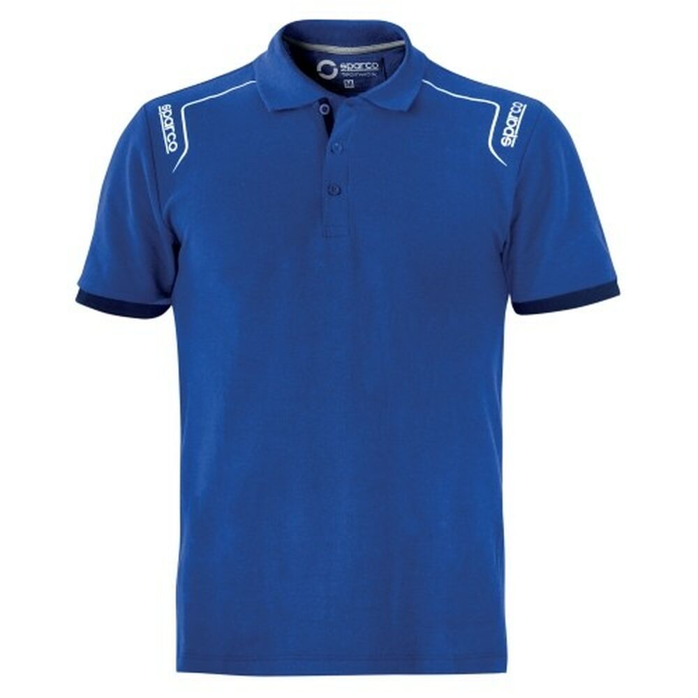 Herren Kurzarm-Poloshirt Sparco TECH STRETCH Blau XXL