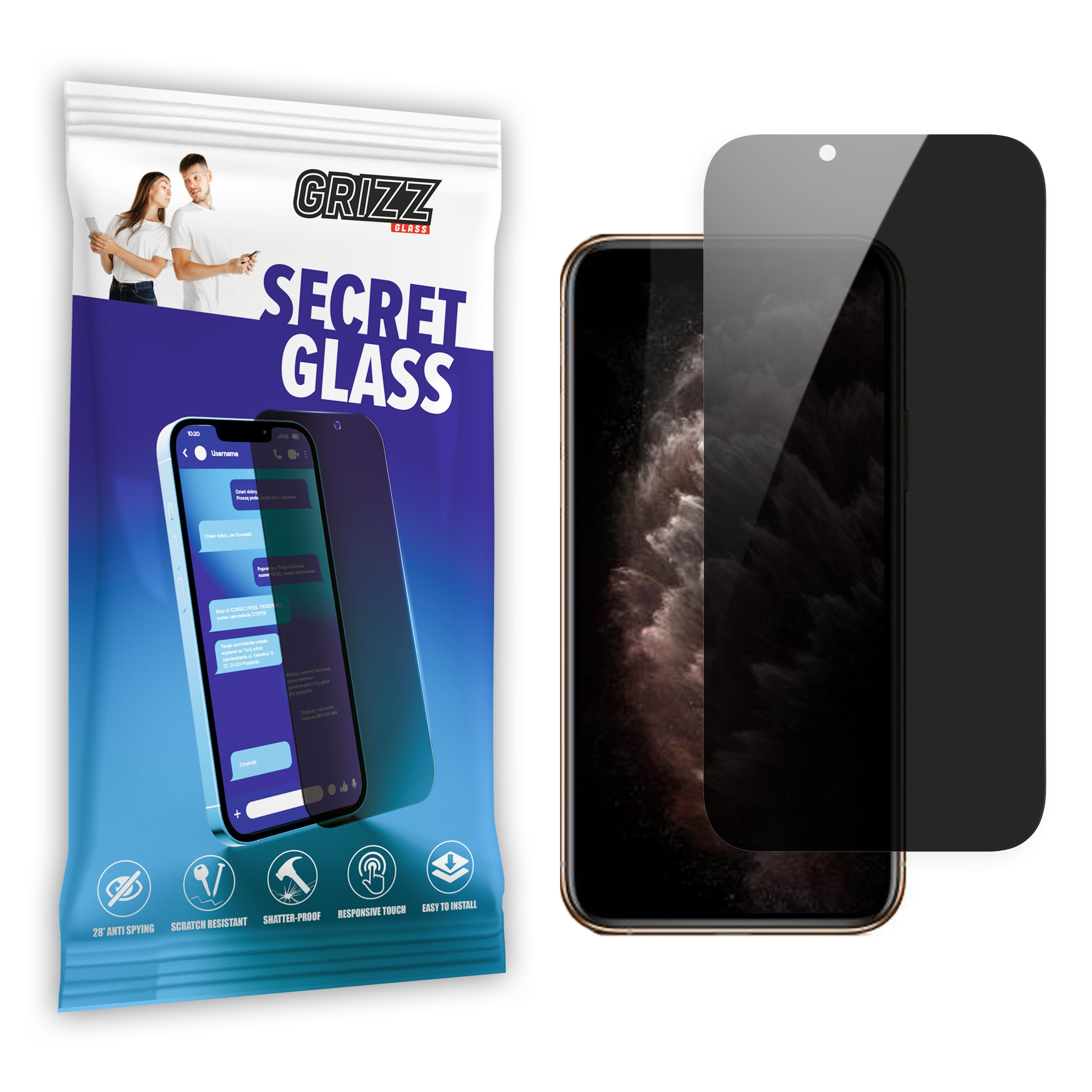 GrizzGlass SecretGlass Apple iPhone X
