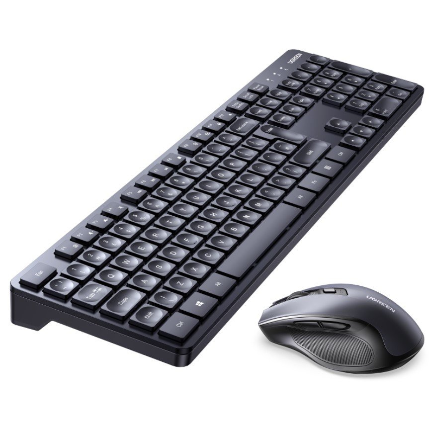 Wireless 2-in-1 set UGREEN MK006 mouse + keyboard 2.4GHz plug&play black