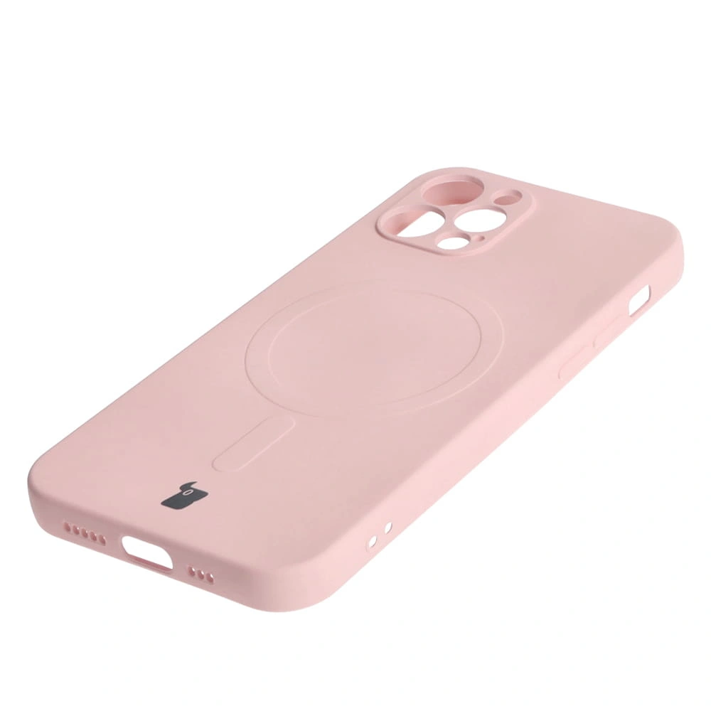 Bizon Case Silicone Magnetic Apple iPhone 12 Pro light pink