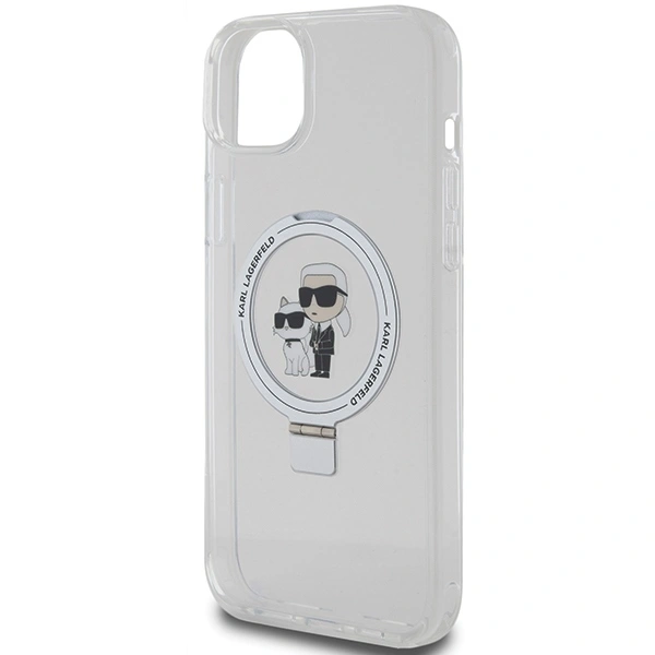 Karl Lagerfeld KLHMP15MHMRSKCH Apple iPhone 15 Plus / 14 Plus hardcase Ring Stand Karl&Choupettte MagSafe white