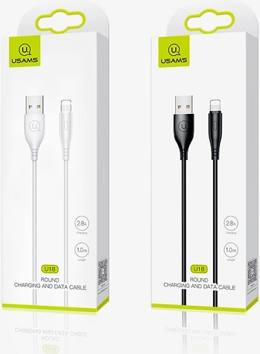 USAMS Cable U18 Lightning 2A Fast Charge 1m black SJ266USB01 (US-SJ266)