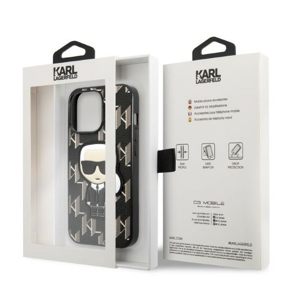 Karl Lagerfeld KLHCP13LPMNIKBK Apple iPhone 13 Pro hardcase black Monogram Ikonik Patch