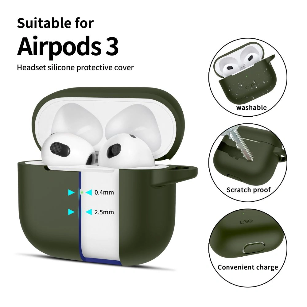 Tech-Protect Silicone Hook Apple Airpods 3 Olive Green