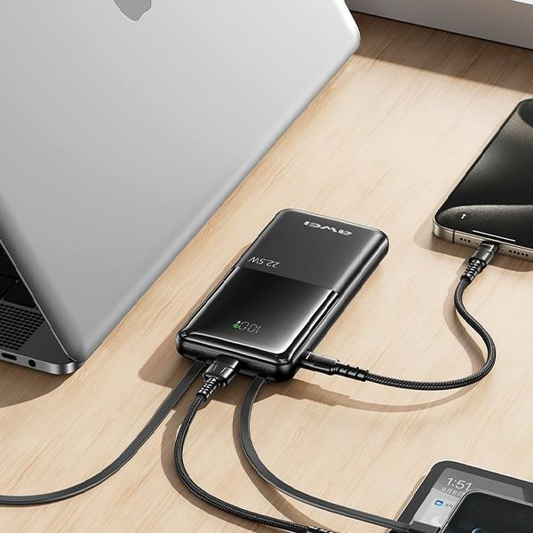 AWEI P76K powerbank 10000mAh 22.5W Digital Display black