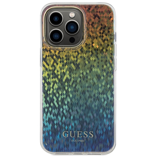 Guess GUHCP15XHDECMI Apple iPhone 15 Pro Max hardcase IML Faceted Mirror Disco Iridescent multicolor