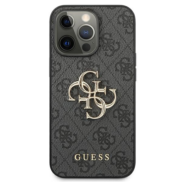 Guess GUHCP13L4GMGGR Apple iPhone 13 Pro grey hardcase 4G Big Metal Logo