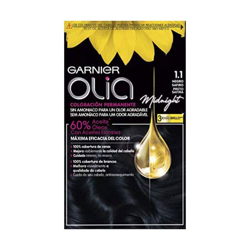Trwała Koloryzacja Olia 1,10 Black Sapphire Garnier Bez amoniaku (4 Części)