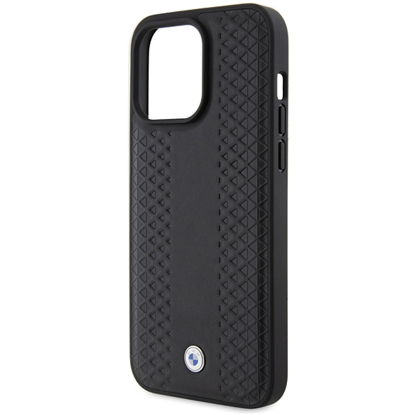 BMW BMHCP15L22RFGK Apple iPhone 15 Pro Leather Diamond Pattern black