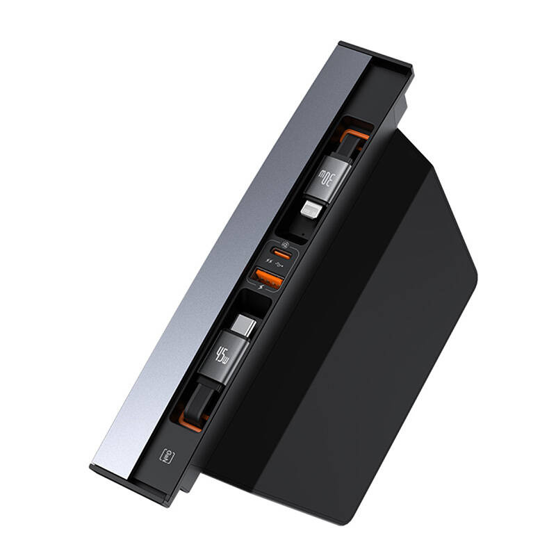 Baseus T-Space hub with USB-C, Lightning 45W cable for Tesla (black)