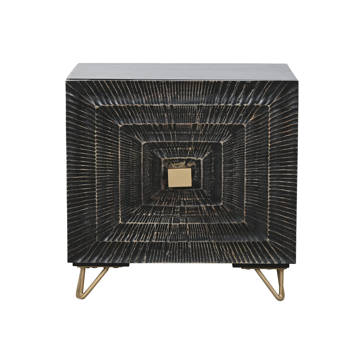 Nightstand Home ESPRIT Black Golden 50 x 40 x 50 cm