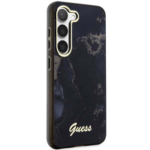 Guess GUHCS23MHTMRSK Samsung Galaxy S23+ Plus black hardcase Golden Marble Collection