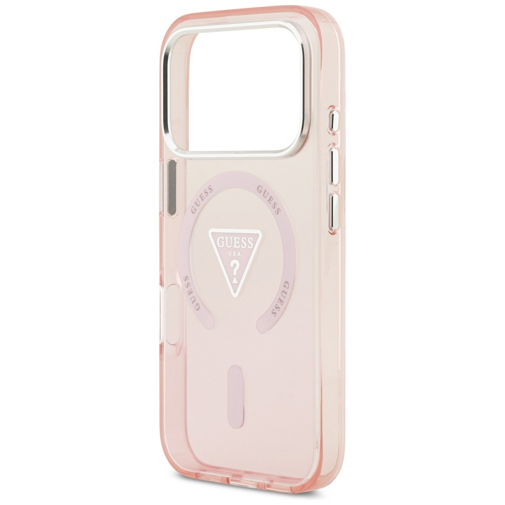 Etui Guess IML Gradient Triangle Logo MagSafe do Apple iPhone 17 Pro różowy