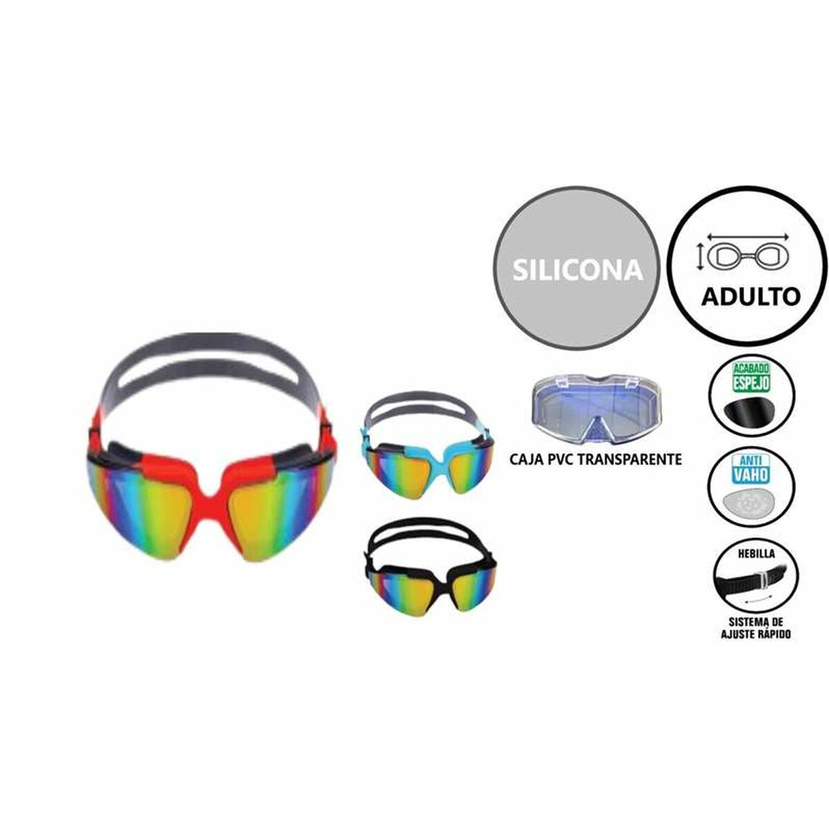 Adult Swimming Goggles Aqua Sport Polarised Metallic