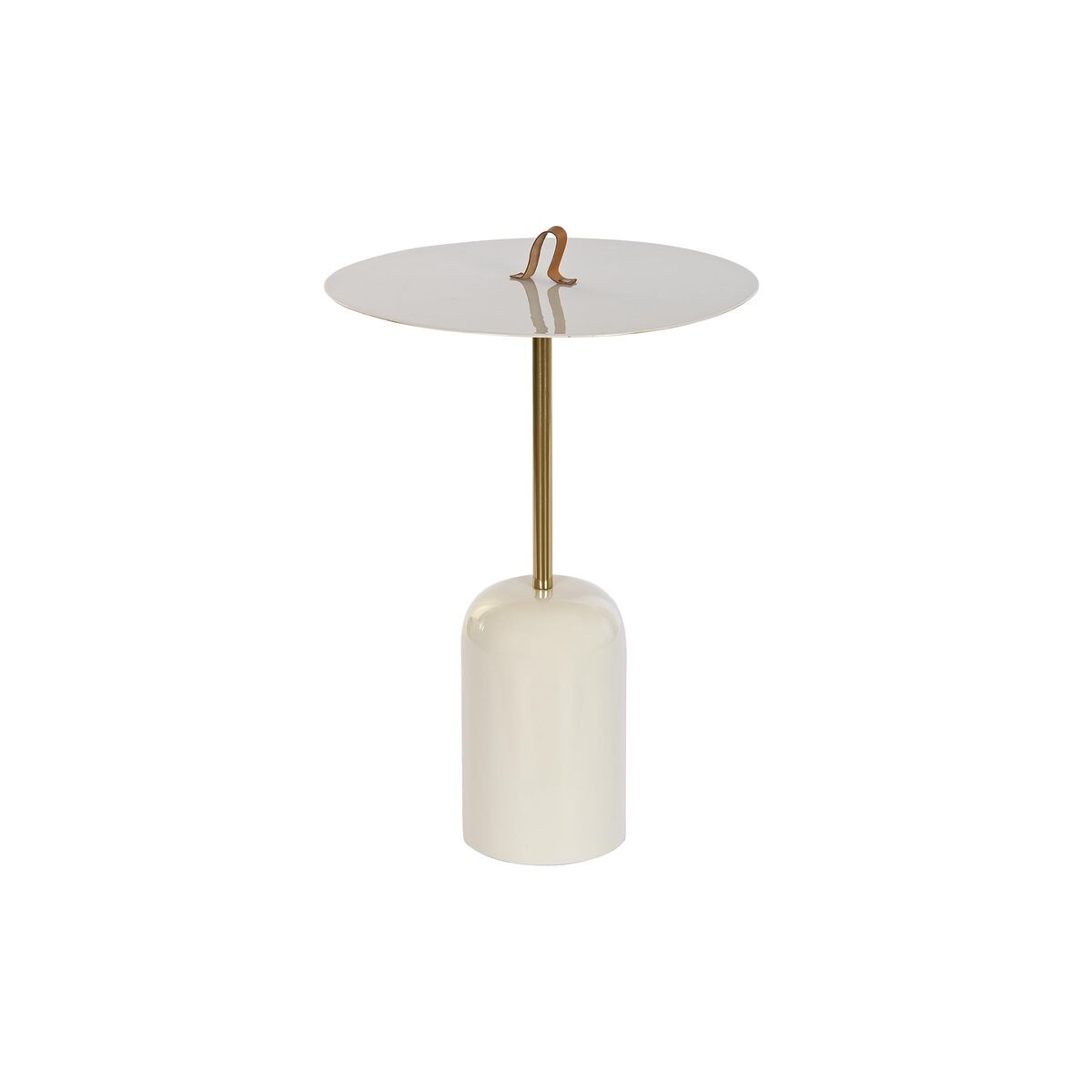 Side table DKD Home Decor Grey Leather Iron Lacquered (40 x 40 x 56 cm)
