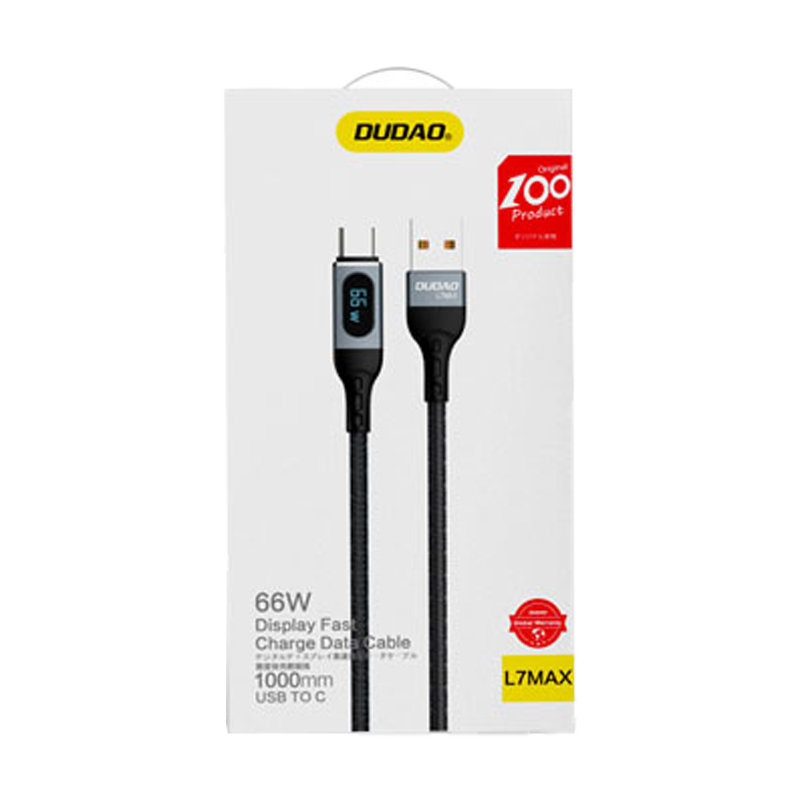 Dudao USB cable - USB Type C fast charging PD 66W black (L7Max)