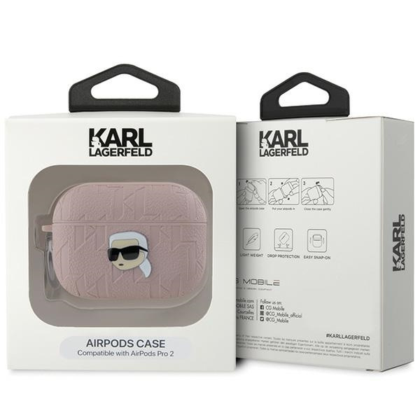 Karl Lagerfeld KLAP2PGKIPP Apple AirPods Pro (2 gen) cover Monogram Karl Head pink