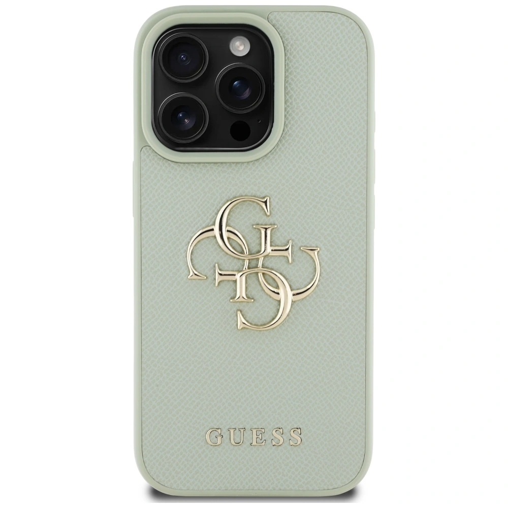 Guess Grained Big 4G Logo Small Classic Logo Apple iPhone 16 Pro green