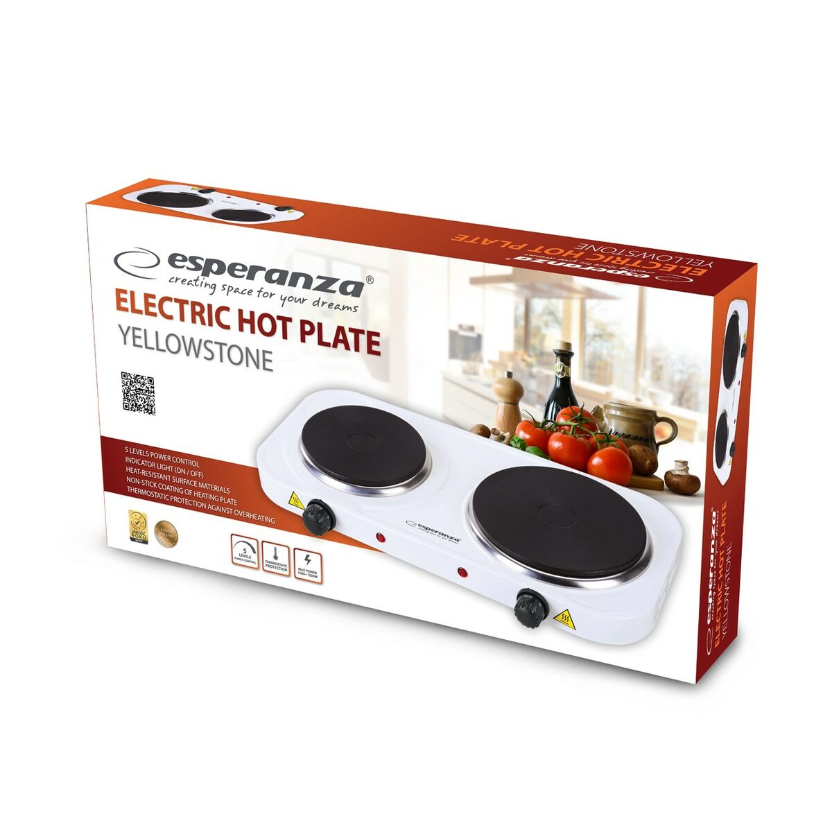 Electric Hot Plate Esperanza EKH007W 48 cm 2500 W