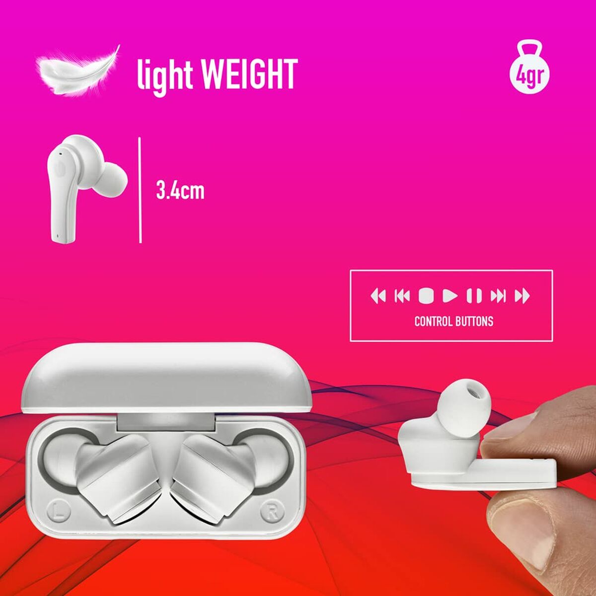 Bluetooth Headphones NGS ARTICABLOOMWHITE White Black Bluetooth Headphones NGS ARTICABLOOMWHITE White Black