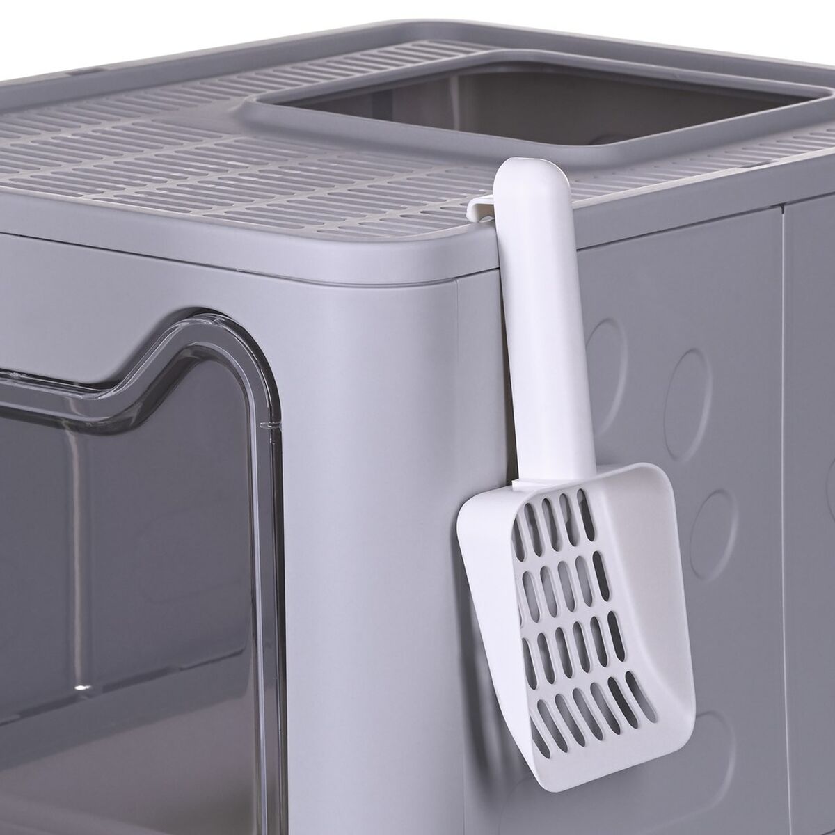Cat Litter Box Diamentiq Yoko White Grey Plastic Cat Litter Box Diamentiq Yoko White Grey Plastic
