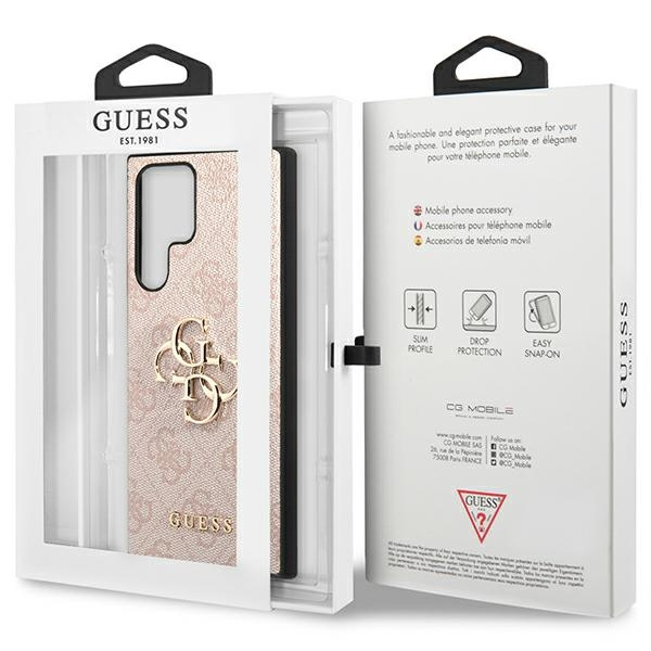 Guess GUHCS23L4GMGPI Samsung Galaxy S23 Ultra pink hardcase 4G Big Metal Logo