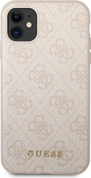 Guess GUHCN61G4GFPI Apple iPhone 11 pink hard case 4G Metal Gold Logo