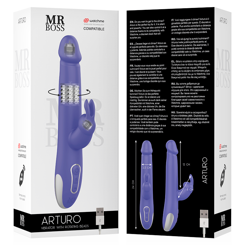 MR BOSS- ARTURO VIBRATOR & ROTATOR COMPATIBLE WITH WATCHME WIRELESS TECHNOLOGY