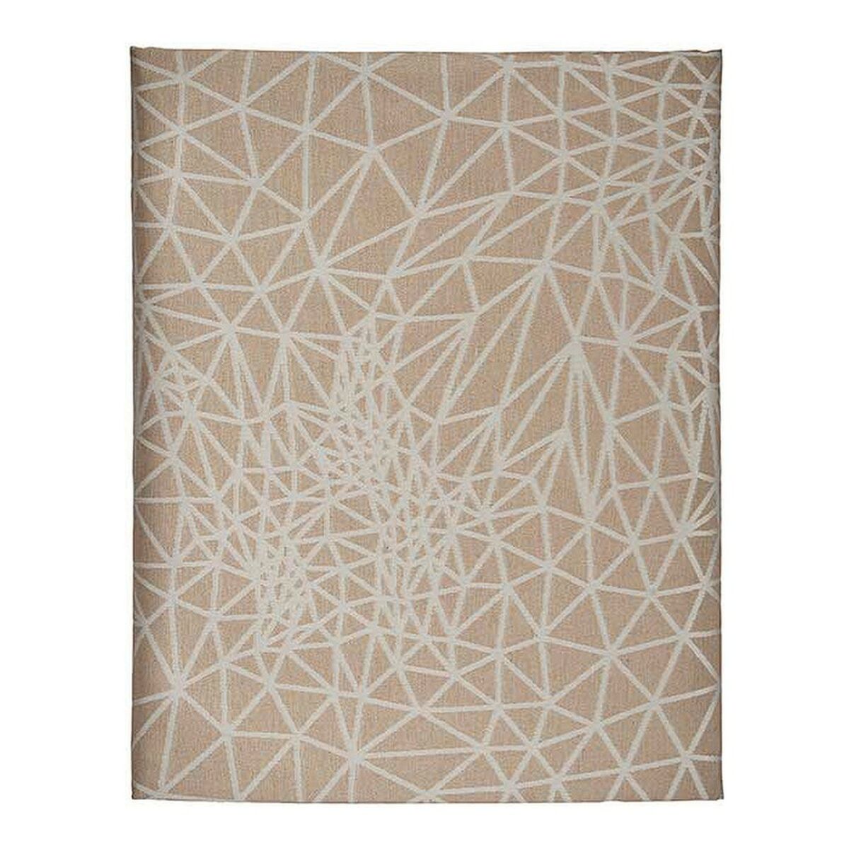 Tablecloth Abstract Beige Jacquard White (140 x 180 cm)
