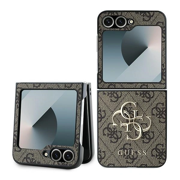 Case Guess GUHCZF64GMGBR Samsung Galaxy Z Flip6 Leather 4G Metal Logo brown/brown