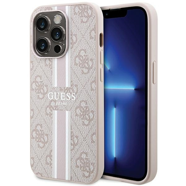 Guess GUHMP15XP4RPSP Apple iPhone 15 Pro Max hardcase 4G Printed Stripes MagSafe pink