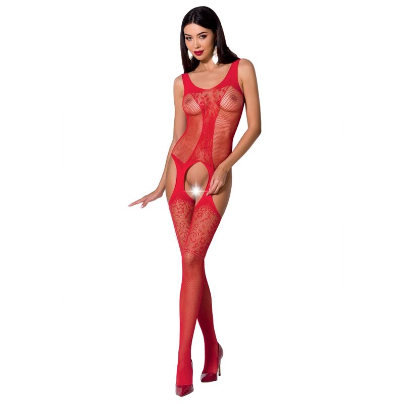 PASSION WOMAN BS072 BODYSTOCKING ONE SIZE RED