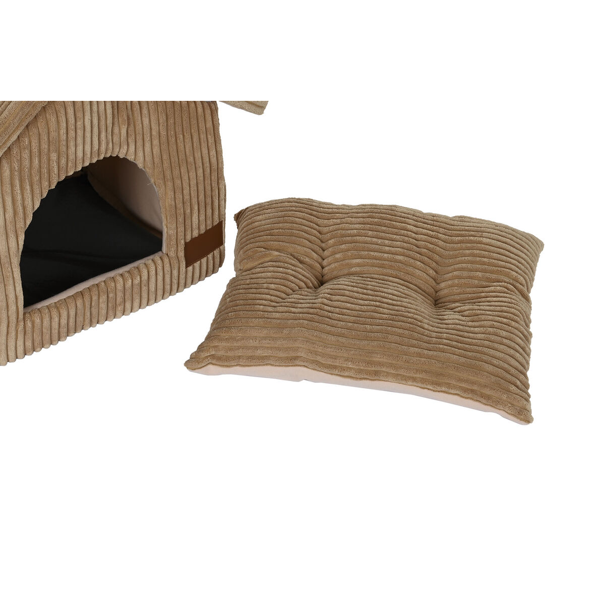 Pet bed DKD Home Decor 40 x 33 x 38 cm 48 x 37 x 40 cm Grey Camel Aluminium 2 Units