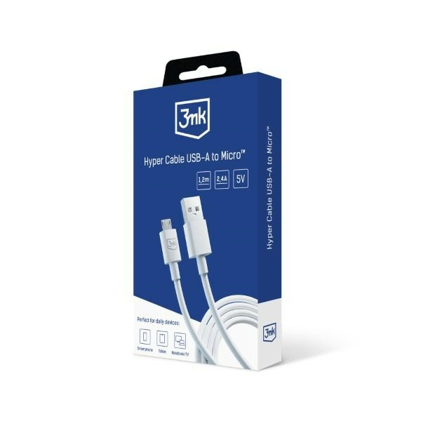 3MK cable Hyper USB-A / microUSB 1.2m 5V 2.4A white