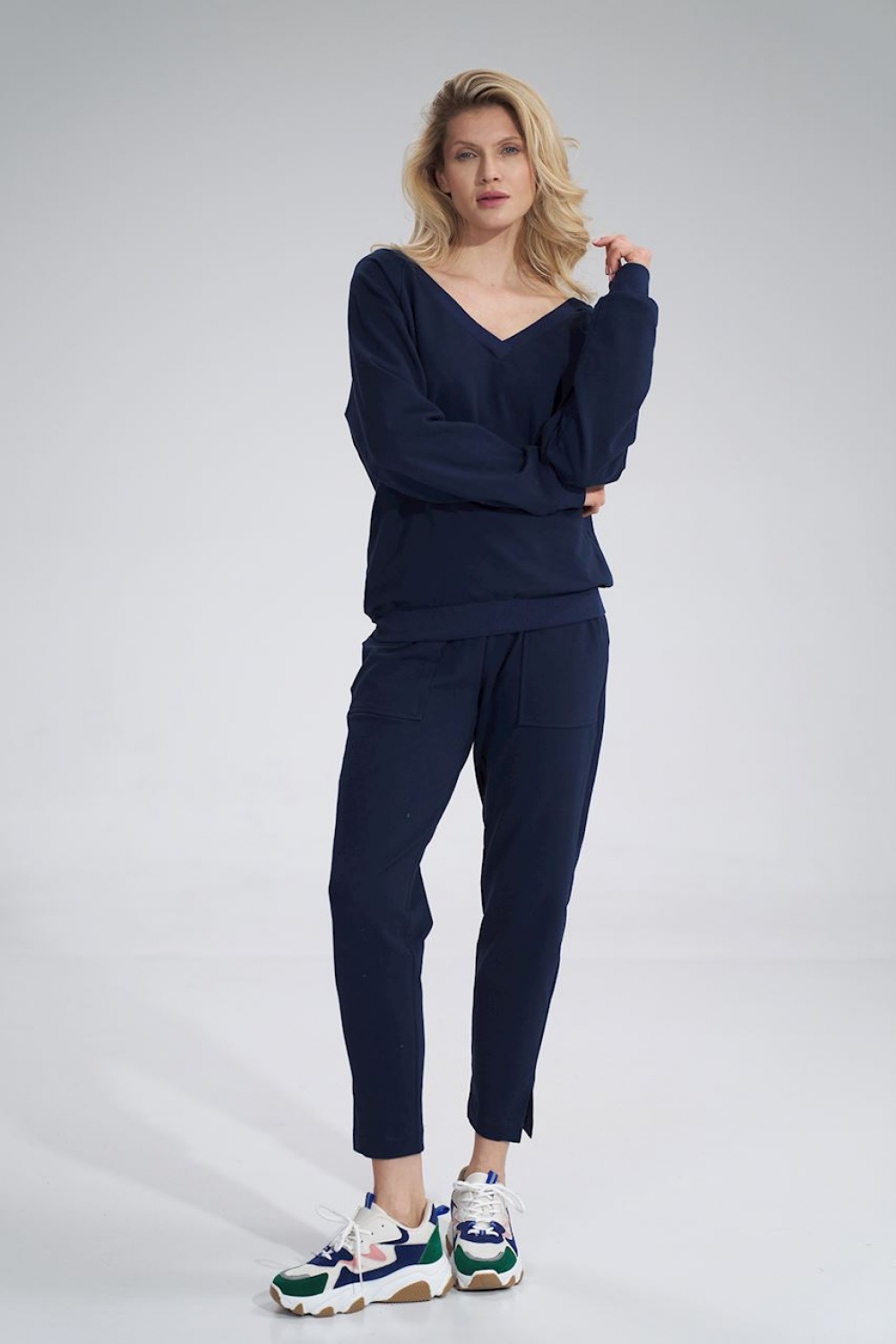  Tracksuit trousers model 155927 Figl  navy blue