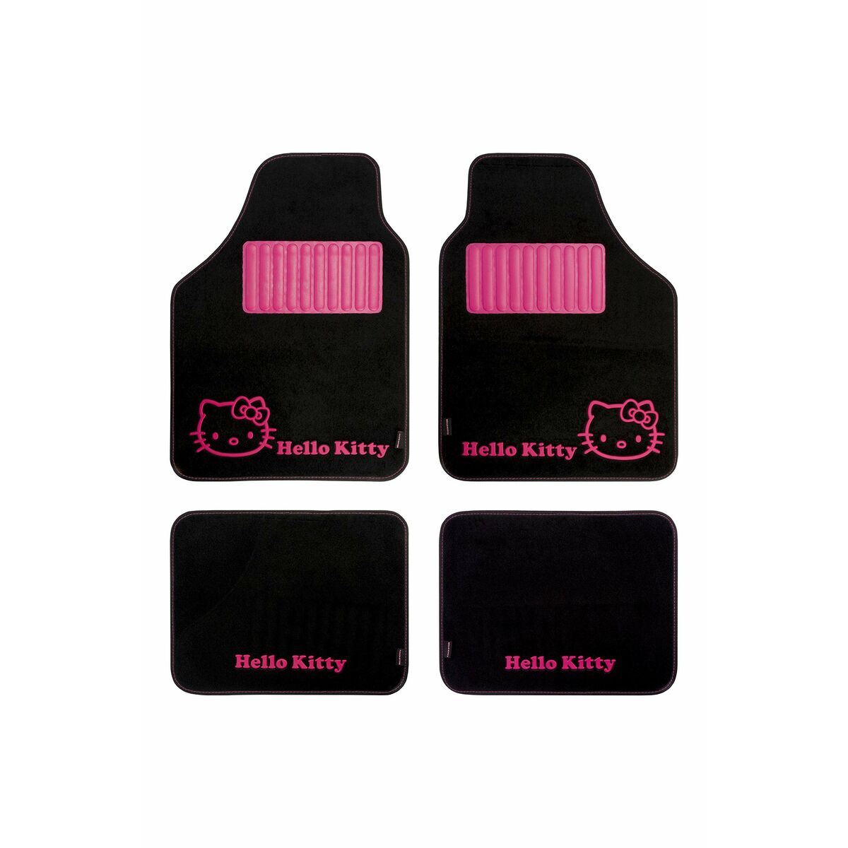 Car Floor Mat Set Hello Kitty KIT3013 Universal Black Pink (4 pcs)