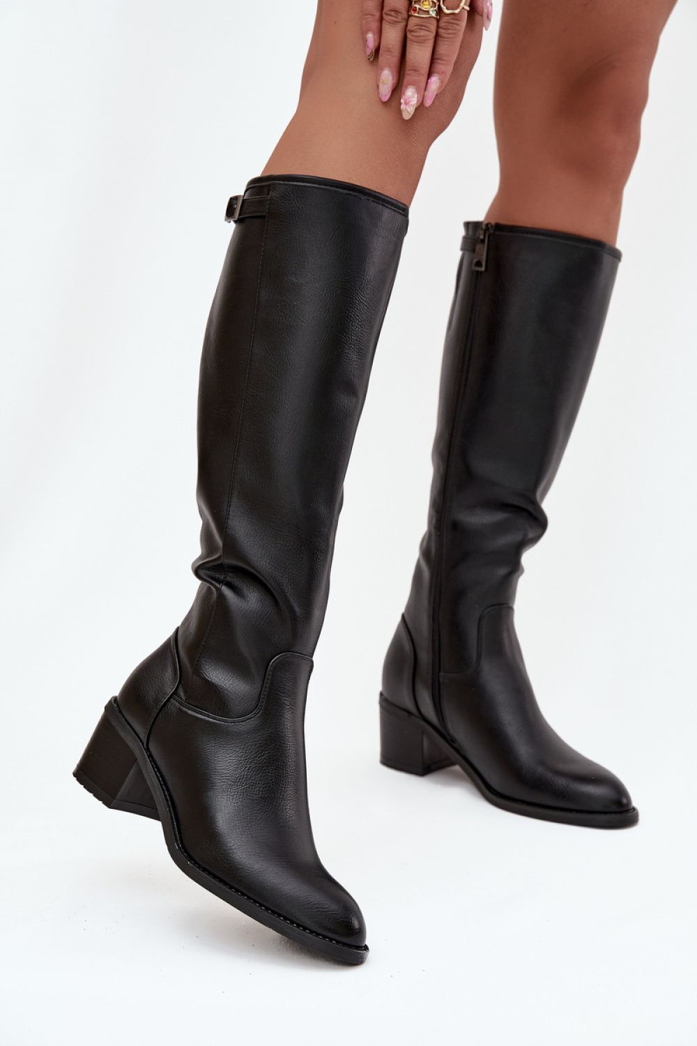  Heel boots model Step in style  black