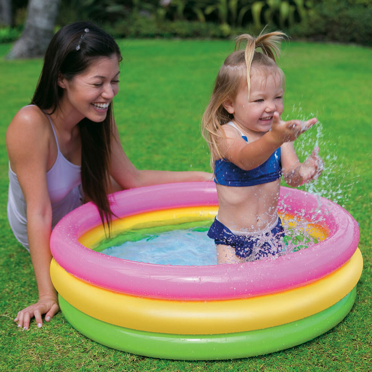 Inflatable Paddling Pool for Children Intex Sunset Rings 86 x 25 x 86 cm 68 L (6 Units)