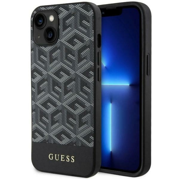 Guess GUHMP14MHGCFSEK Apple iPhone 14 Plus black hardcase GCube Stripes MagSafe